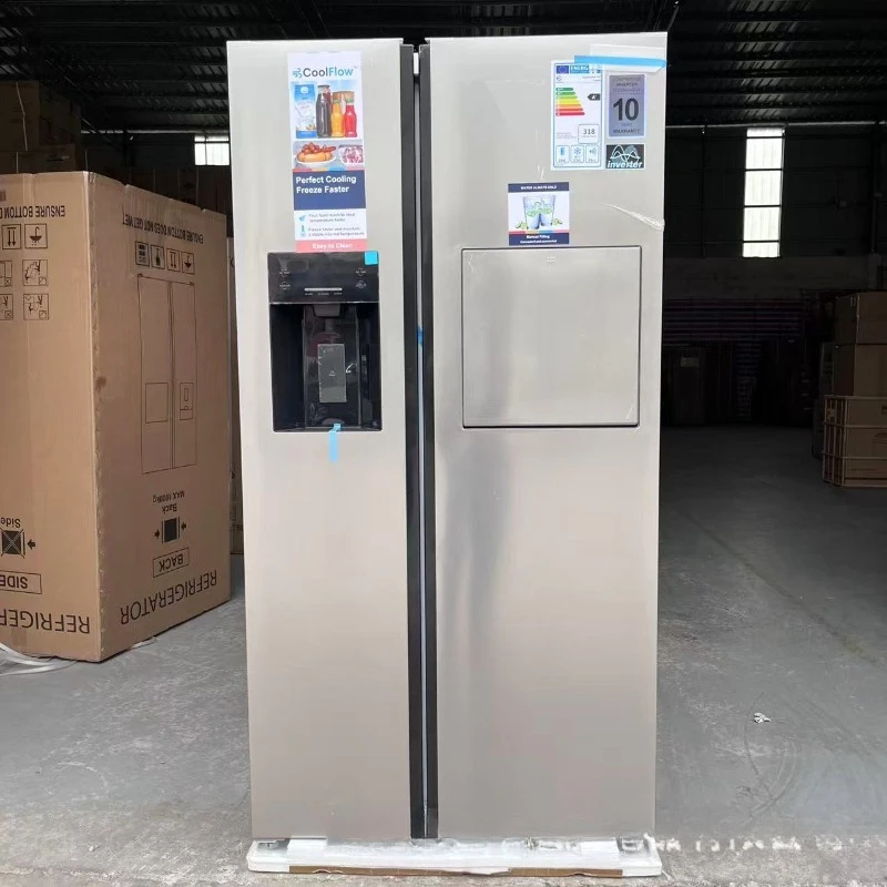 

Cross-border double-door refrigerator 606 liters with ice bar ice cubes