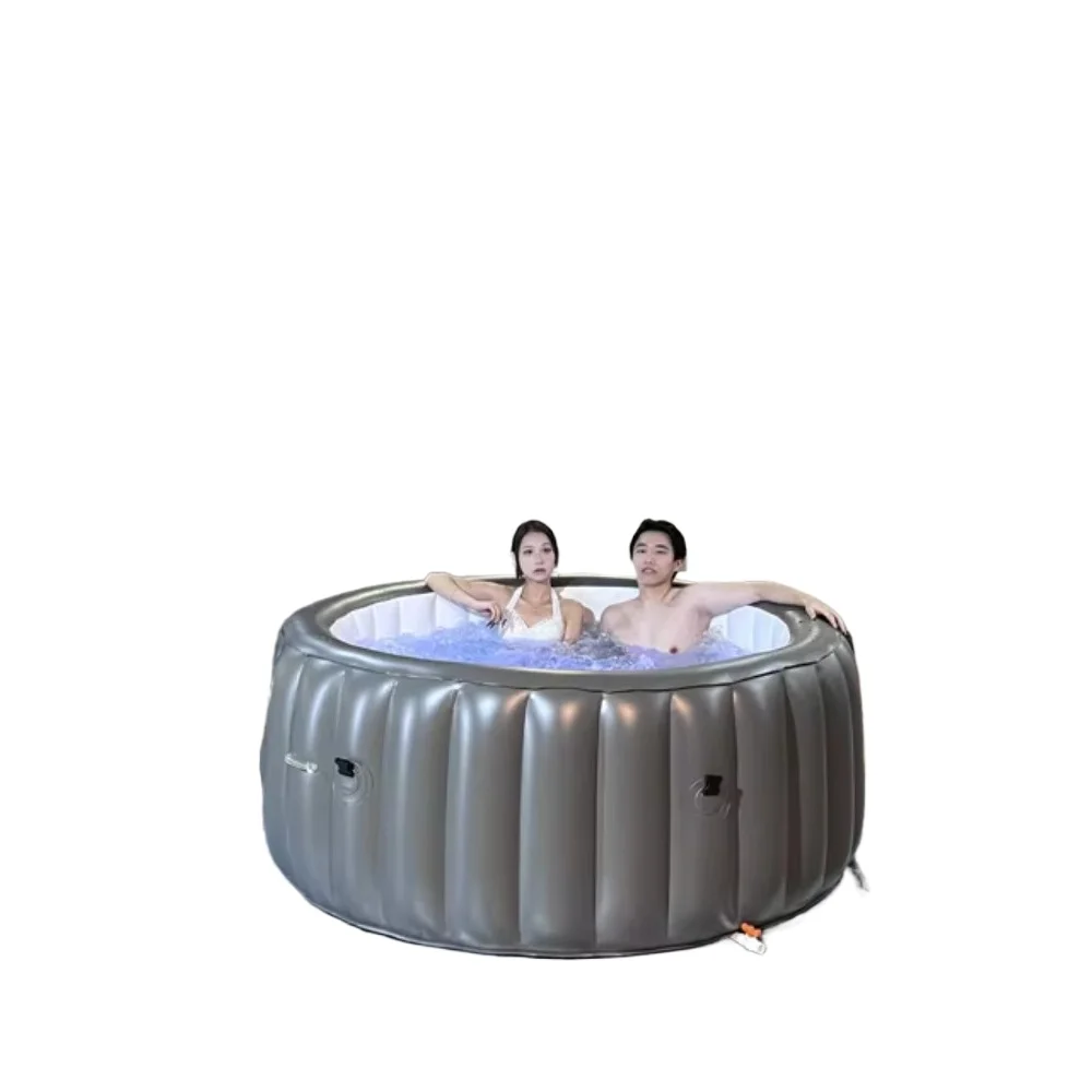 Round Inflatable Hot Tub Spa, 4-6 Person Portable Outdoor Jacuzzi with Soothing Jets for Garden & Backyard