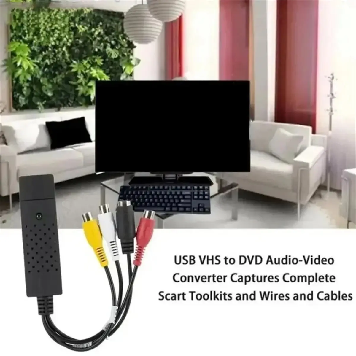 Novo Conversor de Áudio e Vídeo USB 2.0 2026 Easy Cap - Placa Adaptadora de Captura de Áudio e Vídeo para TV e DVD