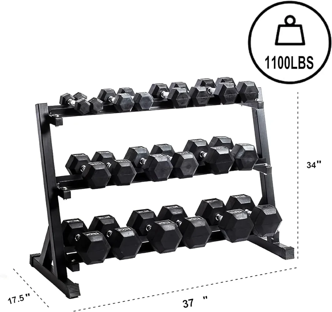 Dumbbell Rack Multilevel Weight Storage Organizer for Home Gym, Weight Rack for Dumbbells, Kettlebells, 1100LBS, Alloy Steel