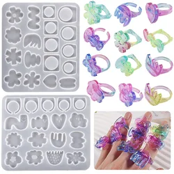 Rings Resin Mold Mixed Size Silicone Mould Epoxy Casting Molds Tool For DIY Jewelry Making Supplies Accessories Children'S Gifts