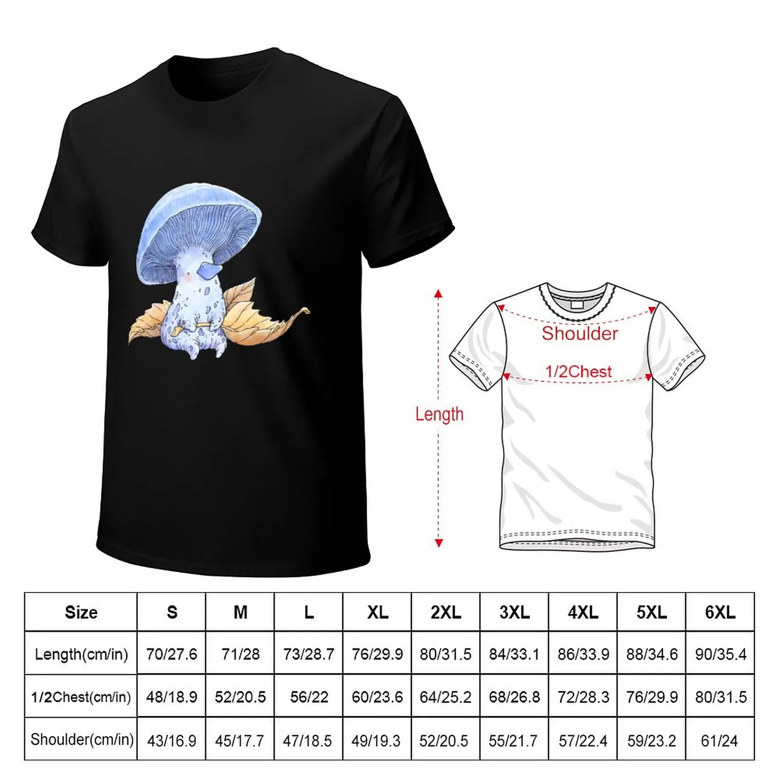Indigo Milk Cap Dining on Some Crispy Leaves T-Shirt graphic t shirts for man T-Shirt