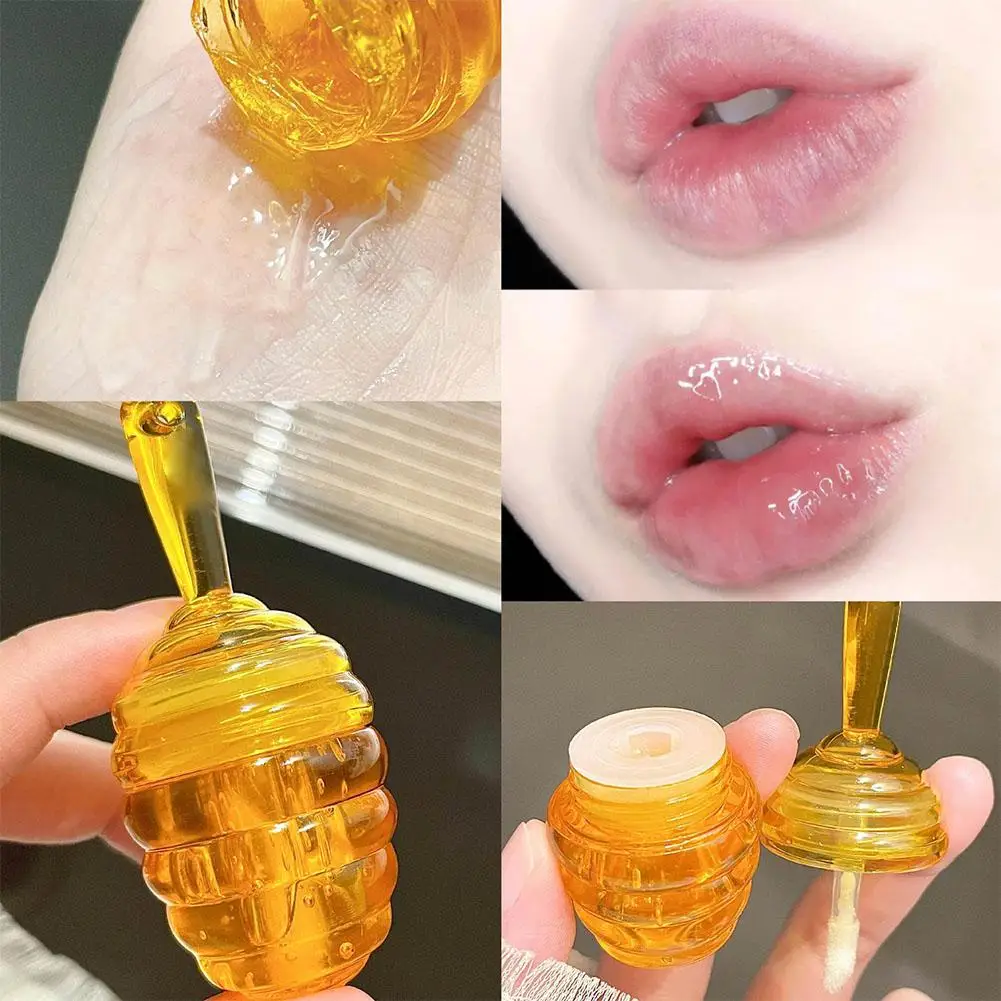 Honey Pot-aceite labial de fruta fresca, bálsamo labial de larga duración, líquido transparente, brillo labial, hidratante, cosméticos, maquillaje, W6Z8