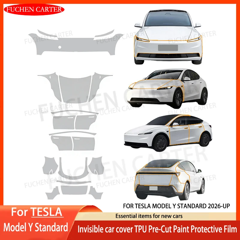 

Для Tesla Model Y Standard 2026: Защитная пленка из ТПУ от царапин, невидимая, предварительно вырезанная, для кузова автомобиля, комплект прозрачной защитной пленки (Clear Bra), наклейка