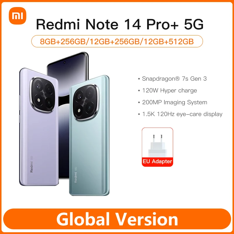 yZ[zXiaomi Redmi Note 14 Pro+ Plus 5G O[oo[Wgѓdb 200MP AI J Snapdragon 7s Gen 3 120W HyperCharge 1.5K 120Hz IP68