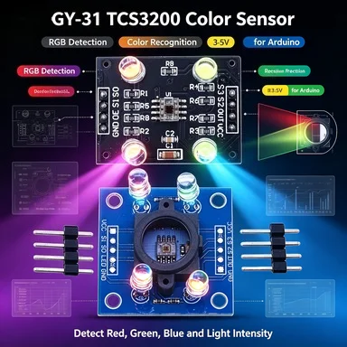 TCS3200 Color Recognition Sensor Module GY-31, RGB Detector, High Sensitivity, 3.3-5V