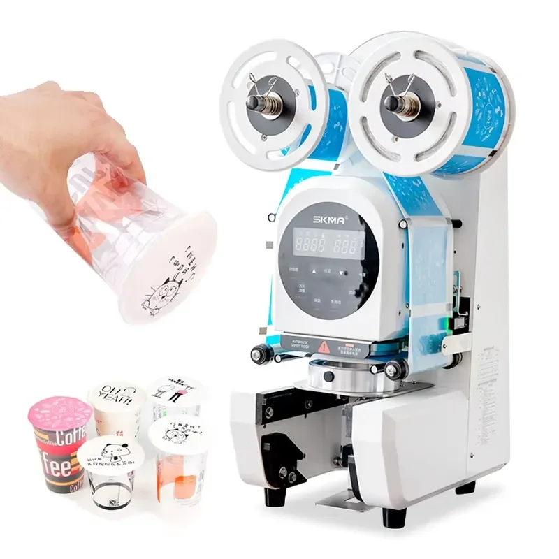 Automatic Plastic Cup Sealing Machine CE Certified Electric Cover Sealer for Bubble Tea Coffee Shop Commercial Use High