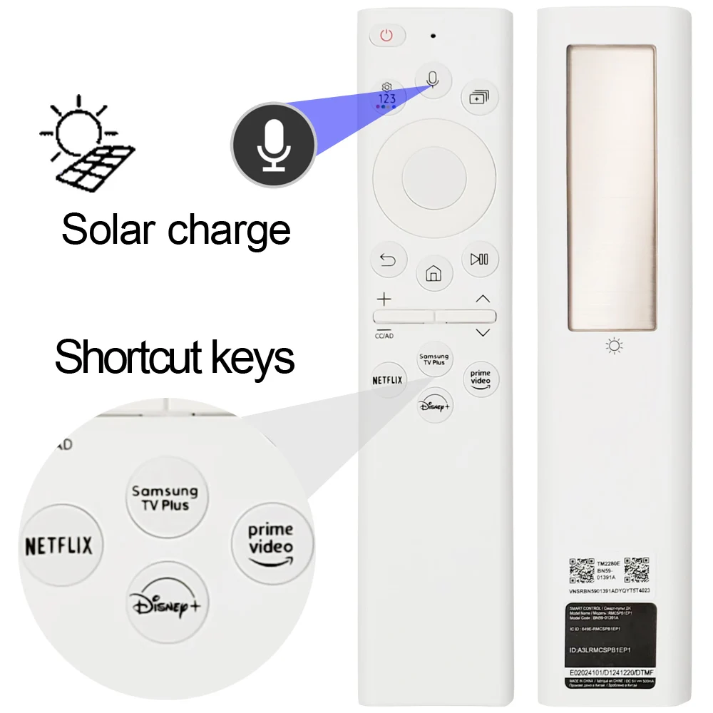 

BN59-01391A Solar Voice Remote Control for Samsung Smart TV,for Samsung 2021-2023 Neo QLED, The Frame and Crystal 4k 8K UHD