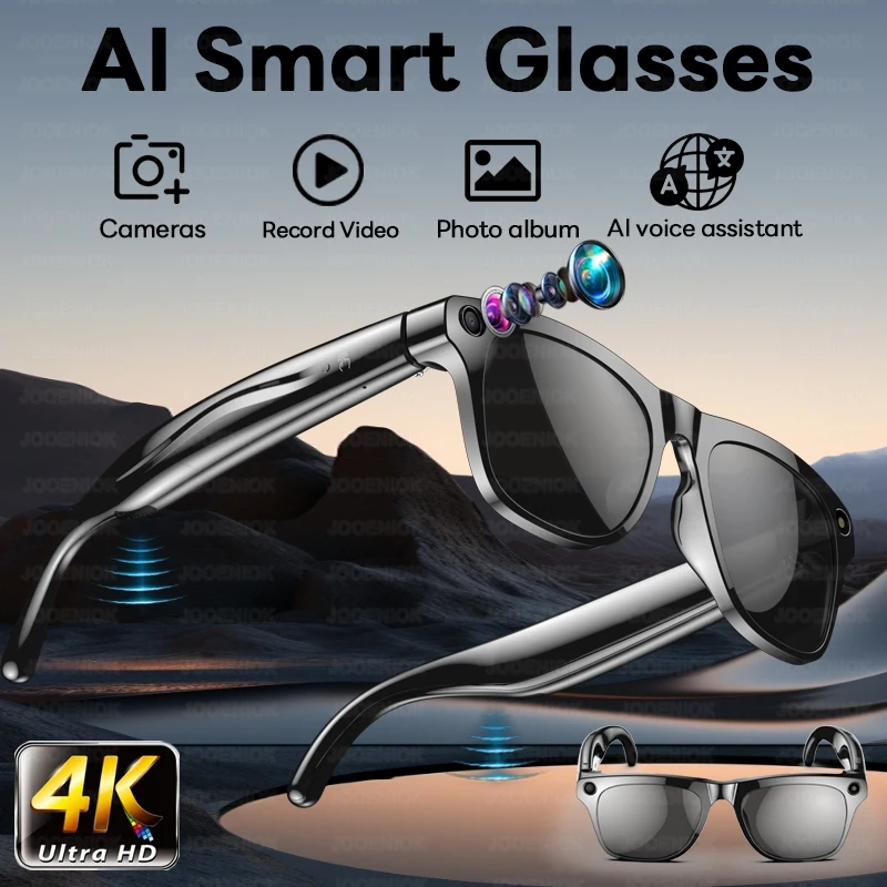 

4K HD камера AI умные очки Bluetooth вызов видео музыкальный плеер спортивные очки голосовой помощник 260 мАч умные очки для мужчин женщин