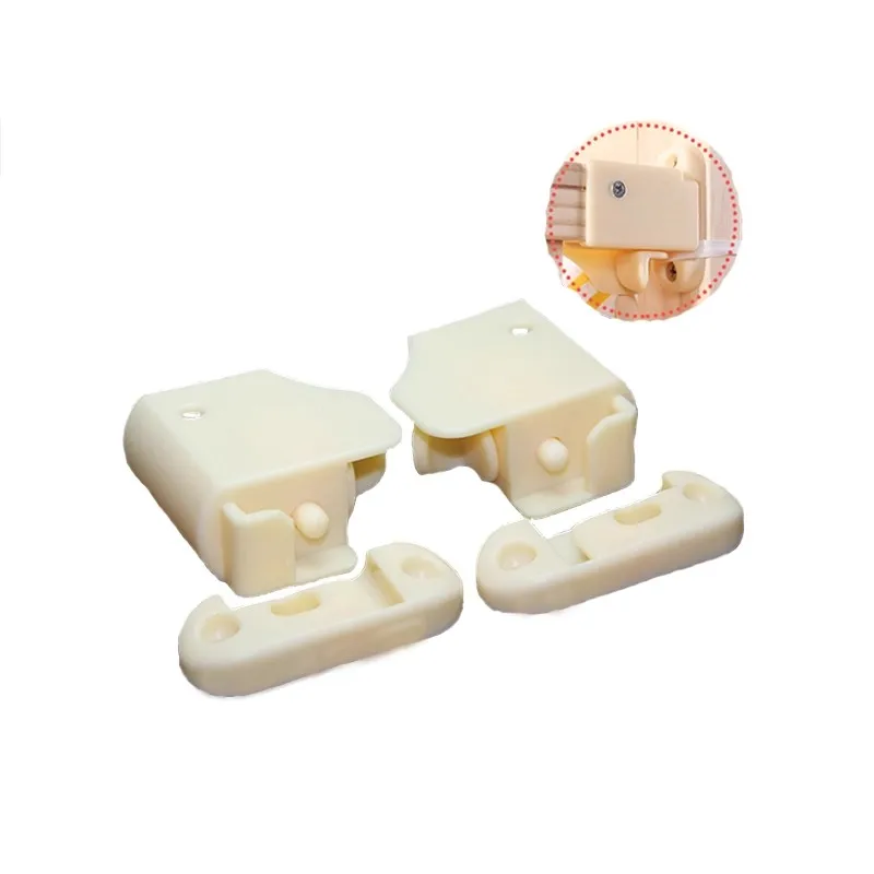 Automatic Rotating Safety Guard Rail Buckles Baby Beds Plastic Rotating Clips Flip Buckles Secure Guardrail Fasteners for Safety