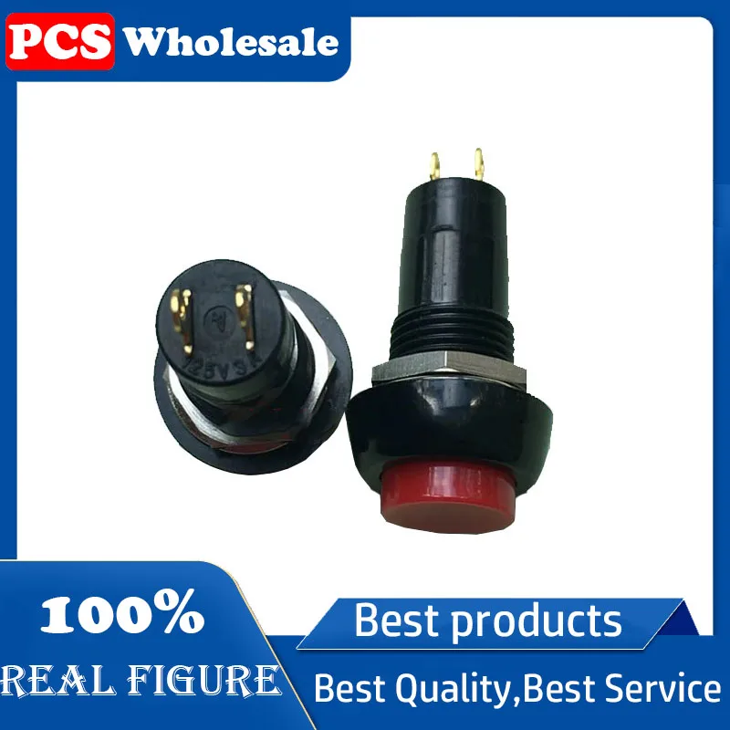 Taiwan PB-10B-BR-G Dalla serratura/ripristina Interruttore a pulsante con piedini a cerchio rosso rosso