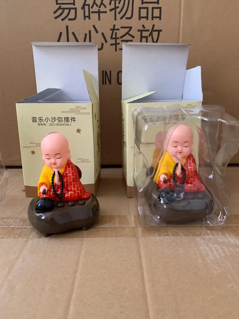 Car creative decoration music version little monk decorations home decor nod knock wooden fish little monk Wholesale