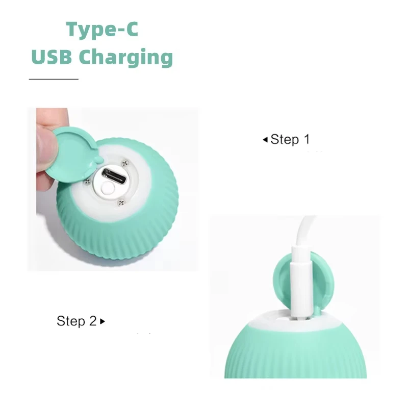 Cat Interactive Ball Toys Automatic Rolling Ball Faux Tail Rechargeable Smart Pet Electric Toy Dog Cat Training Imitate Mouse image 5