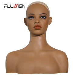 African Mannequin Head With Shoulders For Wigs Display Make Up Wig Head With Anti Slip Caps Female Mannequin To Put Wigs