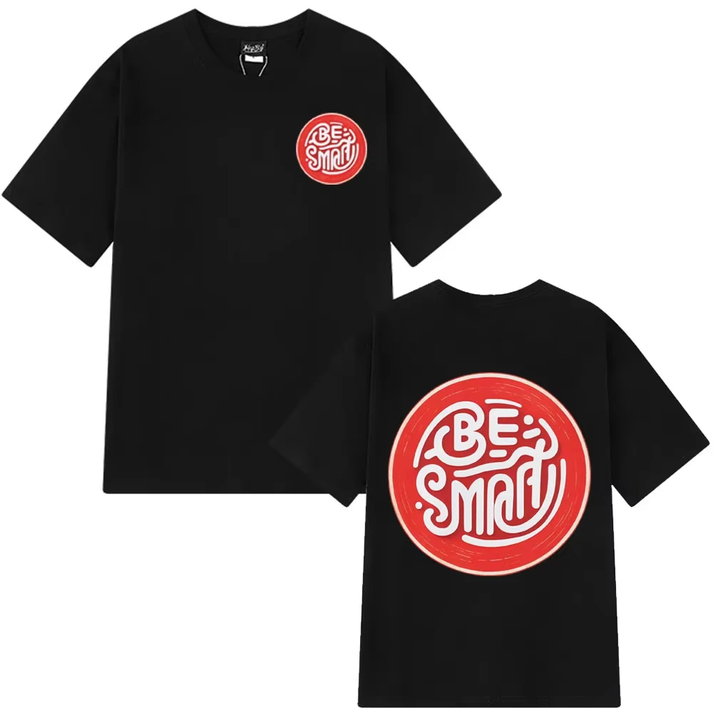 

2025 Be Smart Vintage Graphic T-Shirts Men Women Cotton Harajuku T-shirt Short-sleeved High-quality Harajuku Casual Tee Shirt