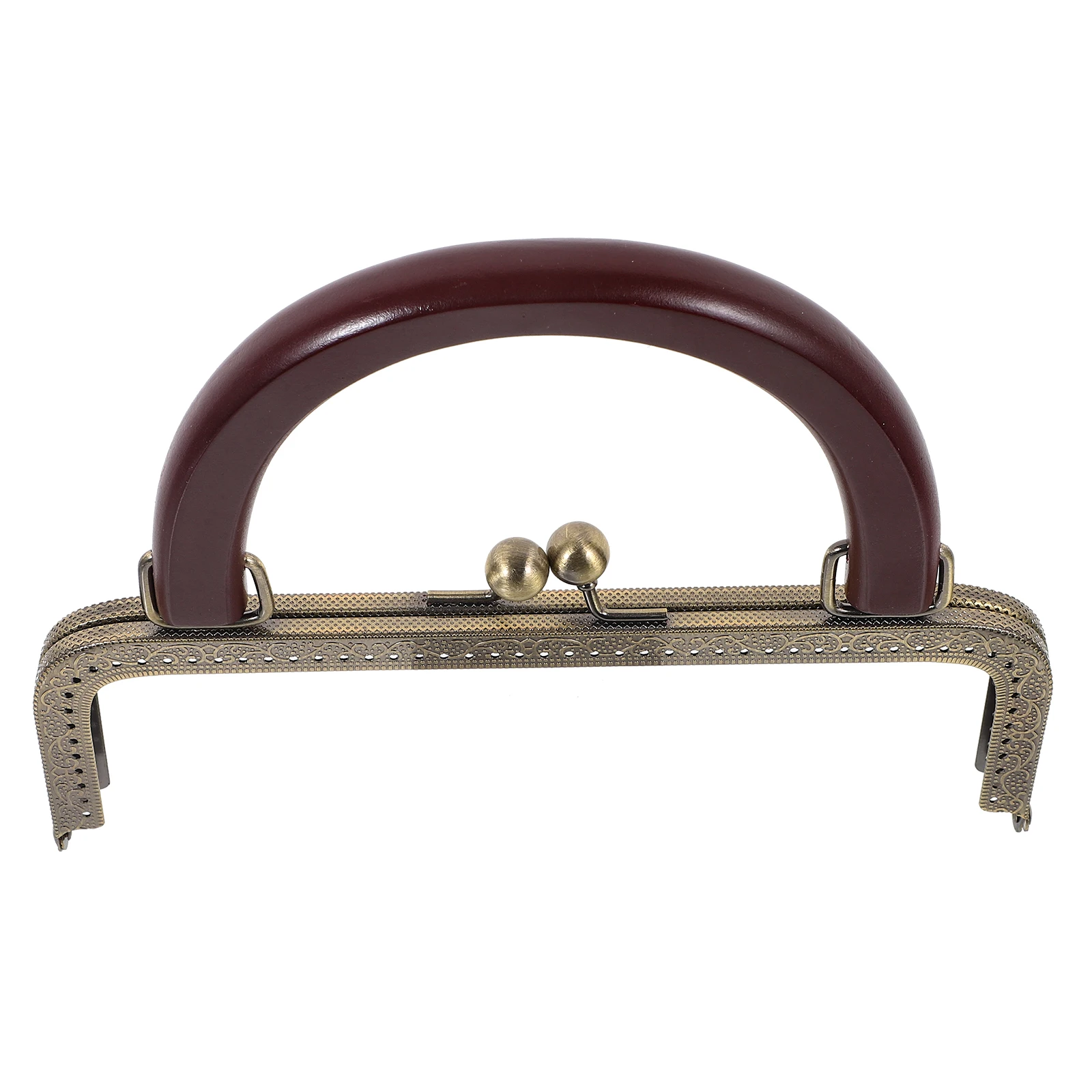 

DIY Bag Handle Clasp Frame Metal Wood Replacement for Purse Handbag Coin Bag Repair Craft with Rust Resistant Sturdy Clutch