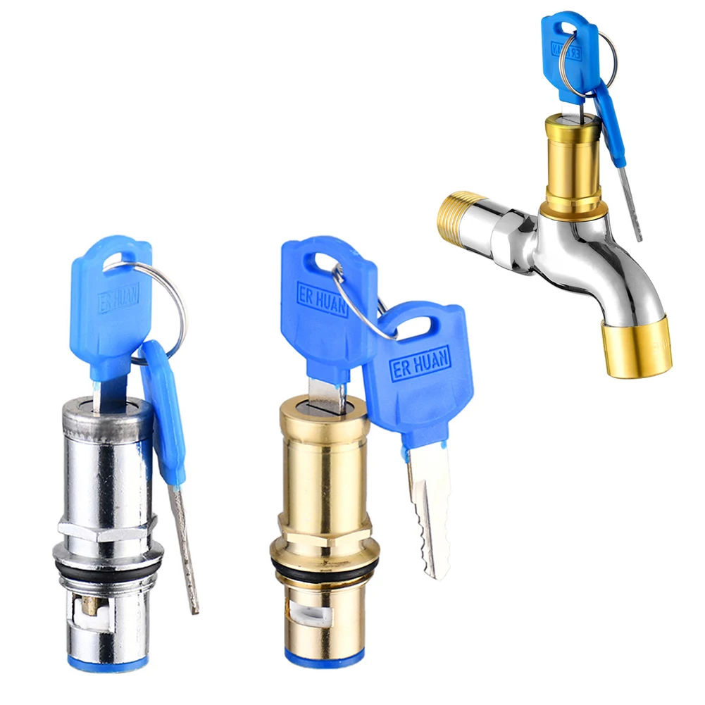 1Pc Brass Outdoor Faucet Valve With Key Lock Anti-Theft Garden Tap For Watering Car Wash Garden Tool Parts
