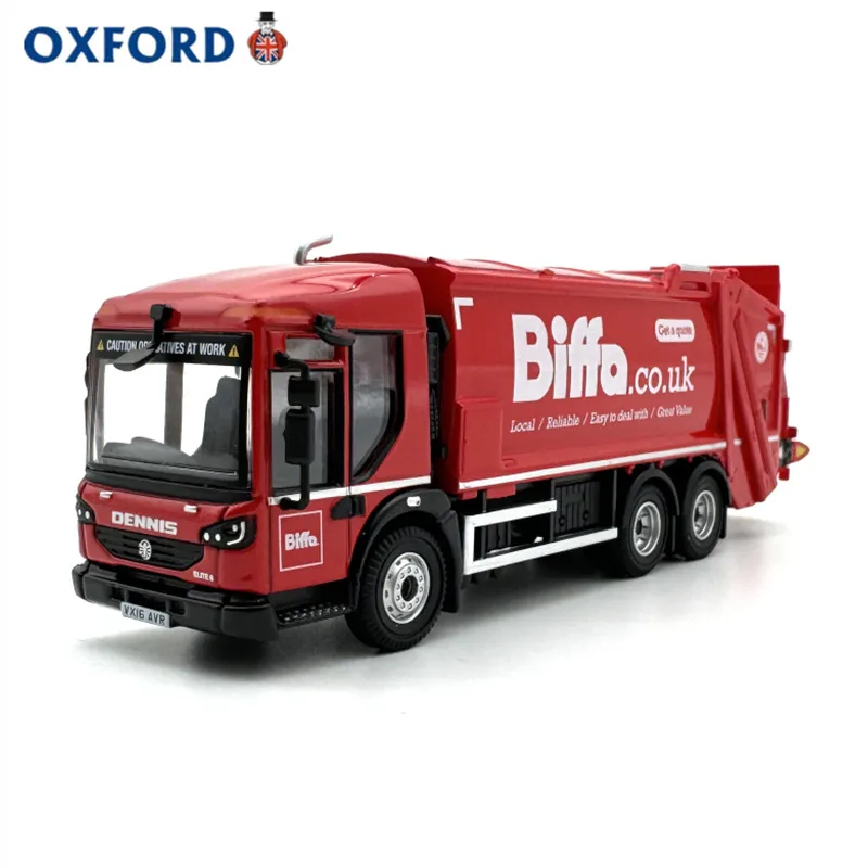 Diecast OXFORD 1:76 Scale Dennis Garbage Collection Truck Alloy Car Model Collectible Toy Gift Souvenir Display Ornament