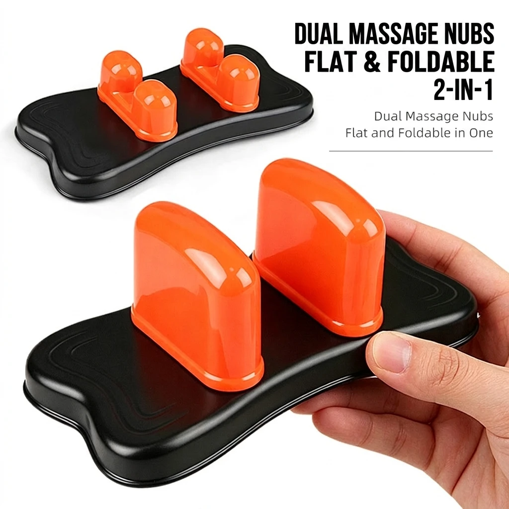 2 In 1 Waist Neck Back Massager Stretching Tools Self Massage Device with Raised Massage Balls for Home Office Travel Use