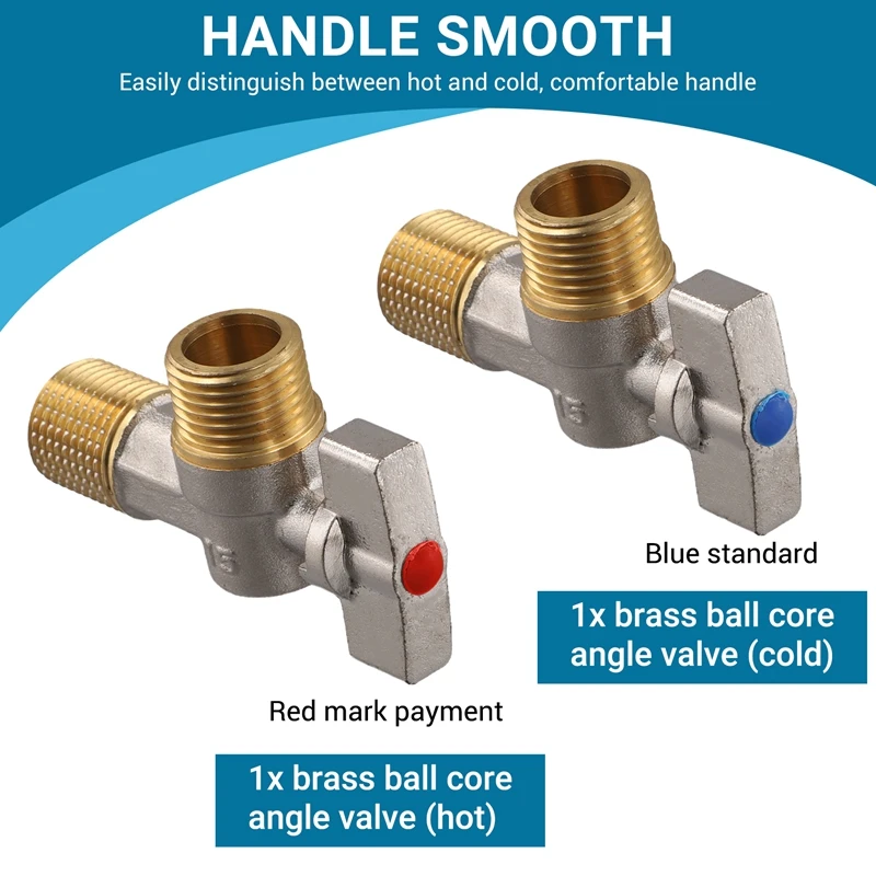 ABGR-Brass Ball Core Angle Valve Large Flow Triangle Valve Water Heater Special Control Valve 4-Point Angle Valve