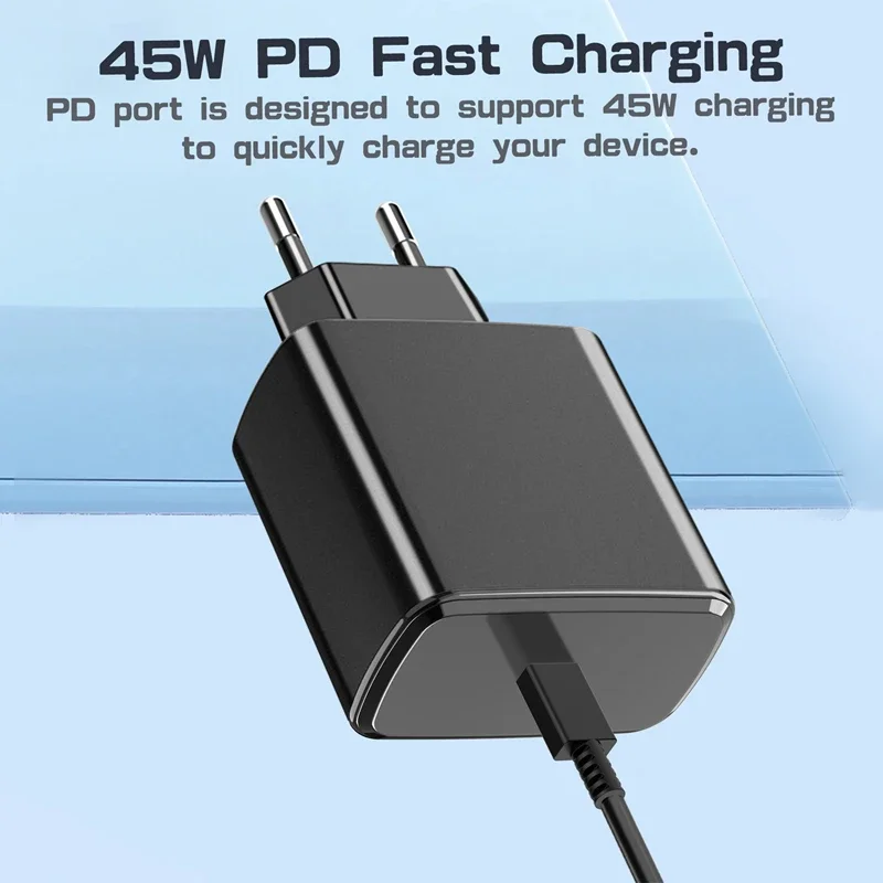 Geeignet für Samsung S22/S21/S20/Note10 – PD45W-Schnellladegerät mit zwei USB-C-Anschlüssen. – Detail 2