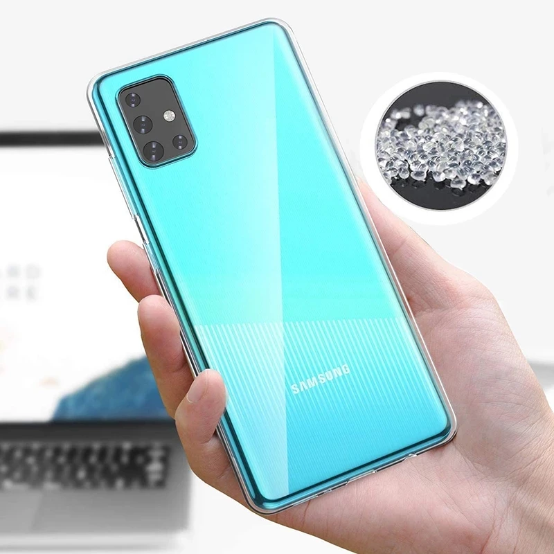 Luxury Shockproof Transparent Case for Samsung Galaxy A71 A51 A12 A22 A32 A42 A51 A71 A21s A31 A41 M21 M31 Clear Silicone cover