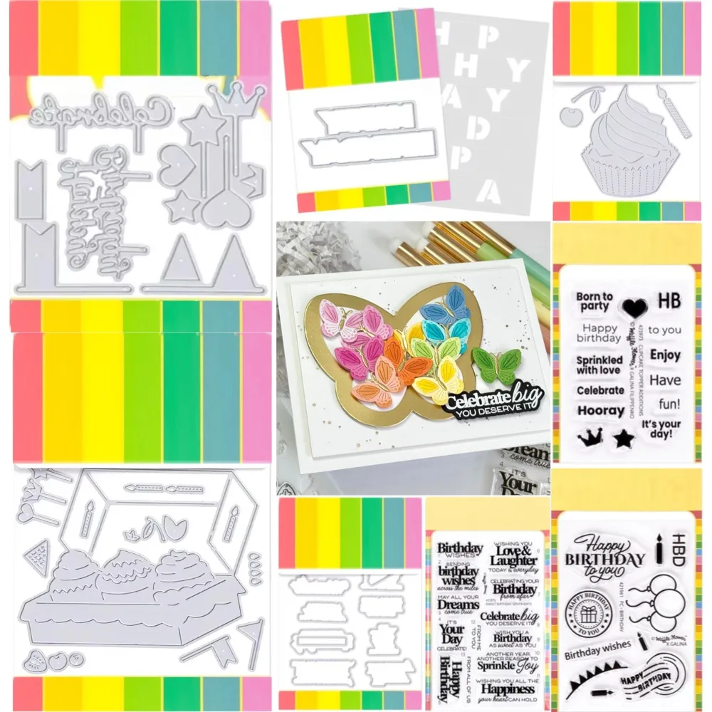 

2025 new Die Stamps Stencil For Scrapbook Diary Decoration Embossing Template Diy Greeting Card Handmade Waffleflower Confetti