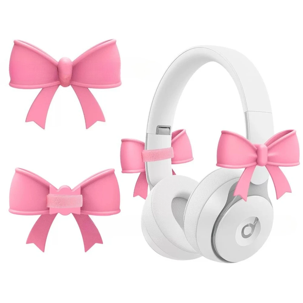 

Personality Head Mounted Headphone Decoration Customized Silicone Ear Decorations 3D Printing Cute Bowknot Headphone Accessories