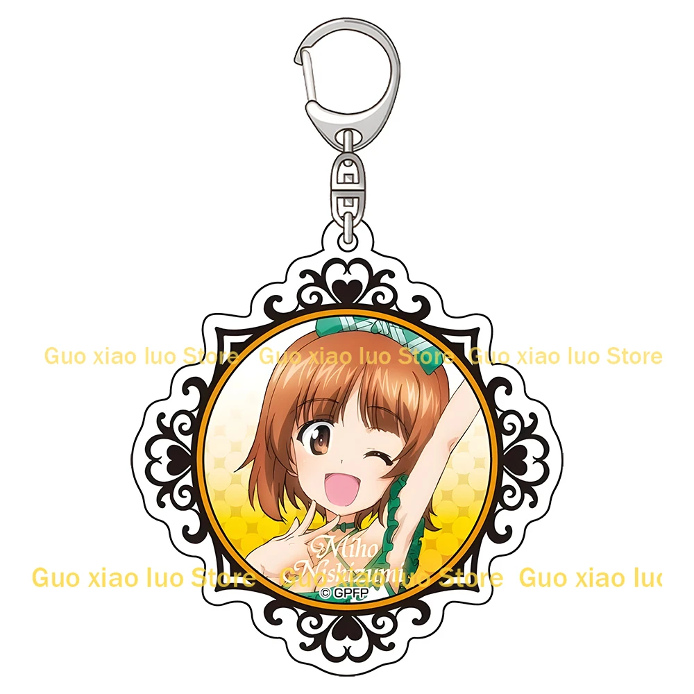 قوه شياو لوه أنيمي الطرفية مخزن الفتيات و بانزر داس نهائي كومي إريكا ماهو ميهو HD الشكل سلسلة مفاتيح مصنوعة من الأكريليك قلادة ديكور