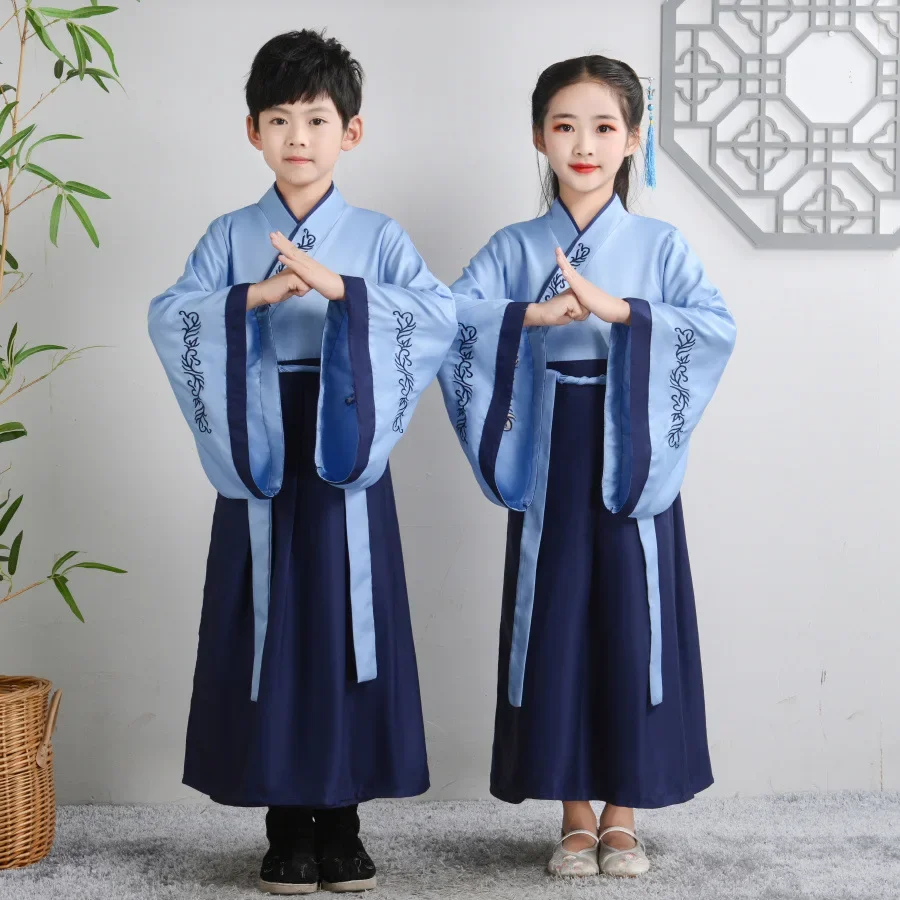 Fashion Baby Hanfu Dress Kids Cosplay Children Vestidos Costume Halloween Outfit Girl Boy Dresses Chinese Traditional Clothes