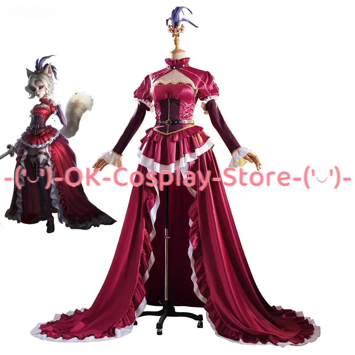 

Bloody Queen Mary Cosplay Costume Game Identity V Cosplay Suit Red Dress Halloween Uniform Anime Clothing Custom Made