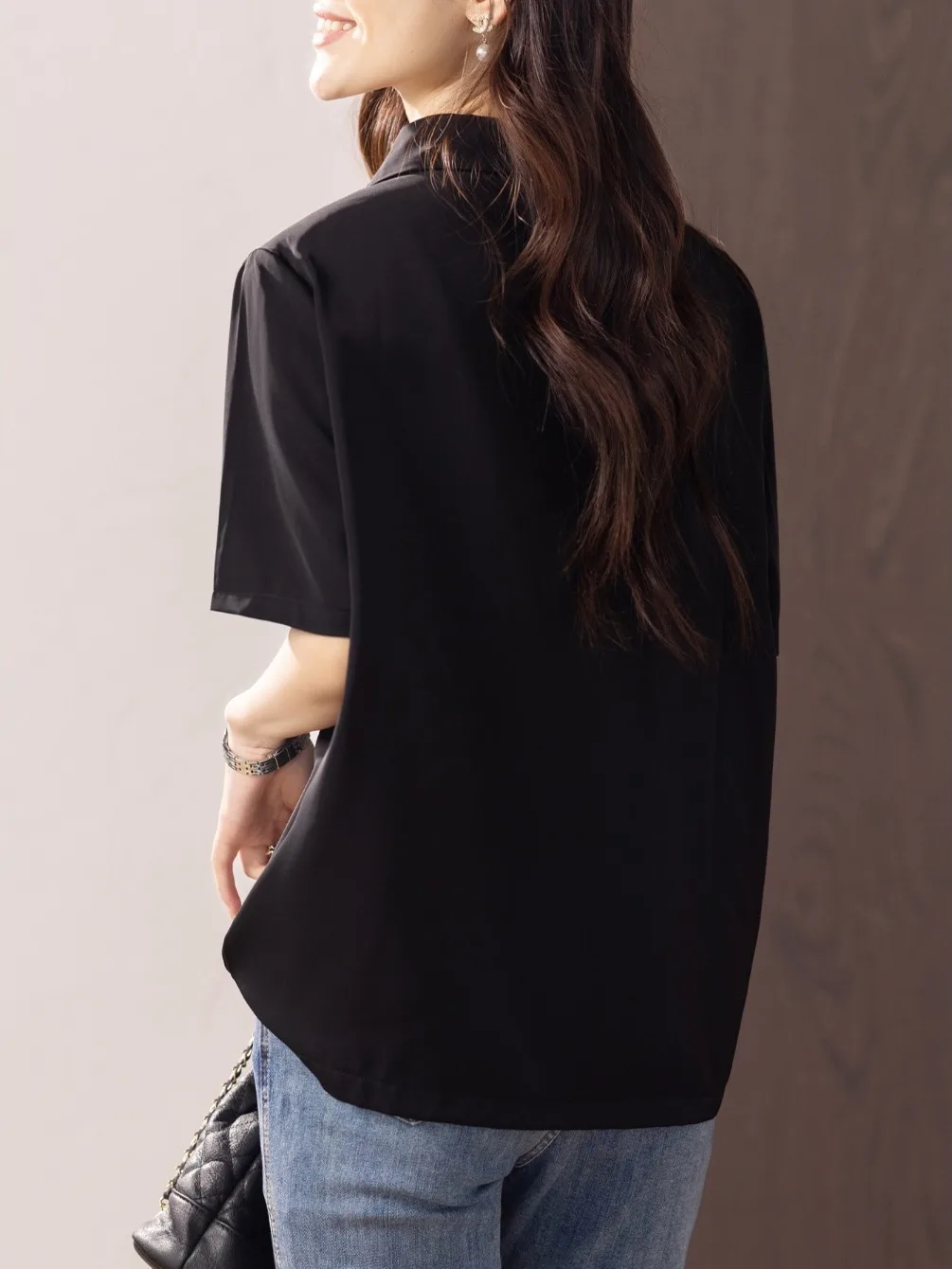 

Faionable Printed ort Sve irt for Women Summer 2025 New European Sle Loose Fit Age-Defng Top Large Size