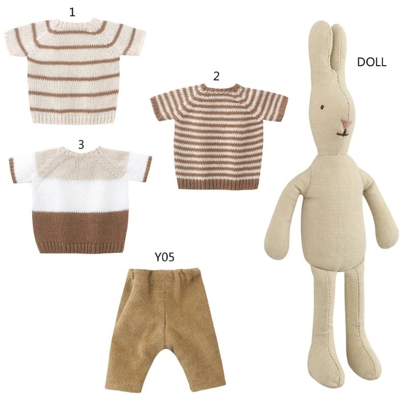 10 pollici adorabile coniglio farcito giocattolo/vestire vestiti maglione pantaloni fai da te Roleplay vestire coniglio gioco peluche