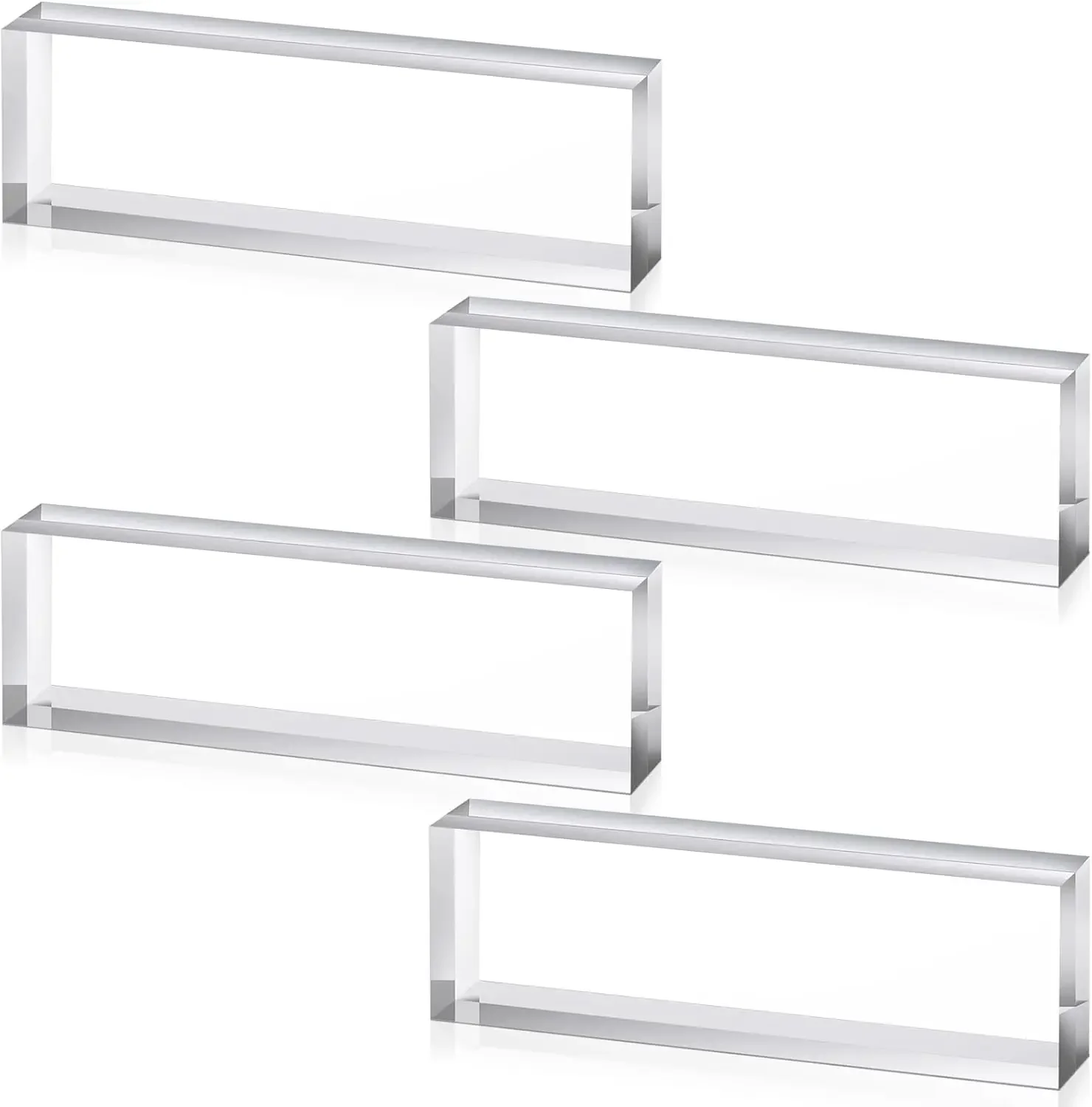 1-10Pcs 300mm Clear Acrylic Flat Bar,Transparents Display Block Cube for Name Plate,Wedding Props,Photography&Scrapbooking Craft