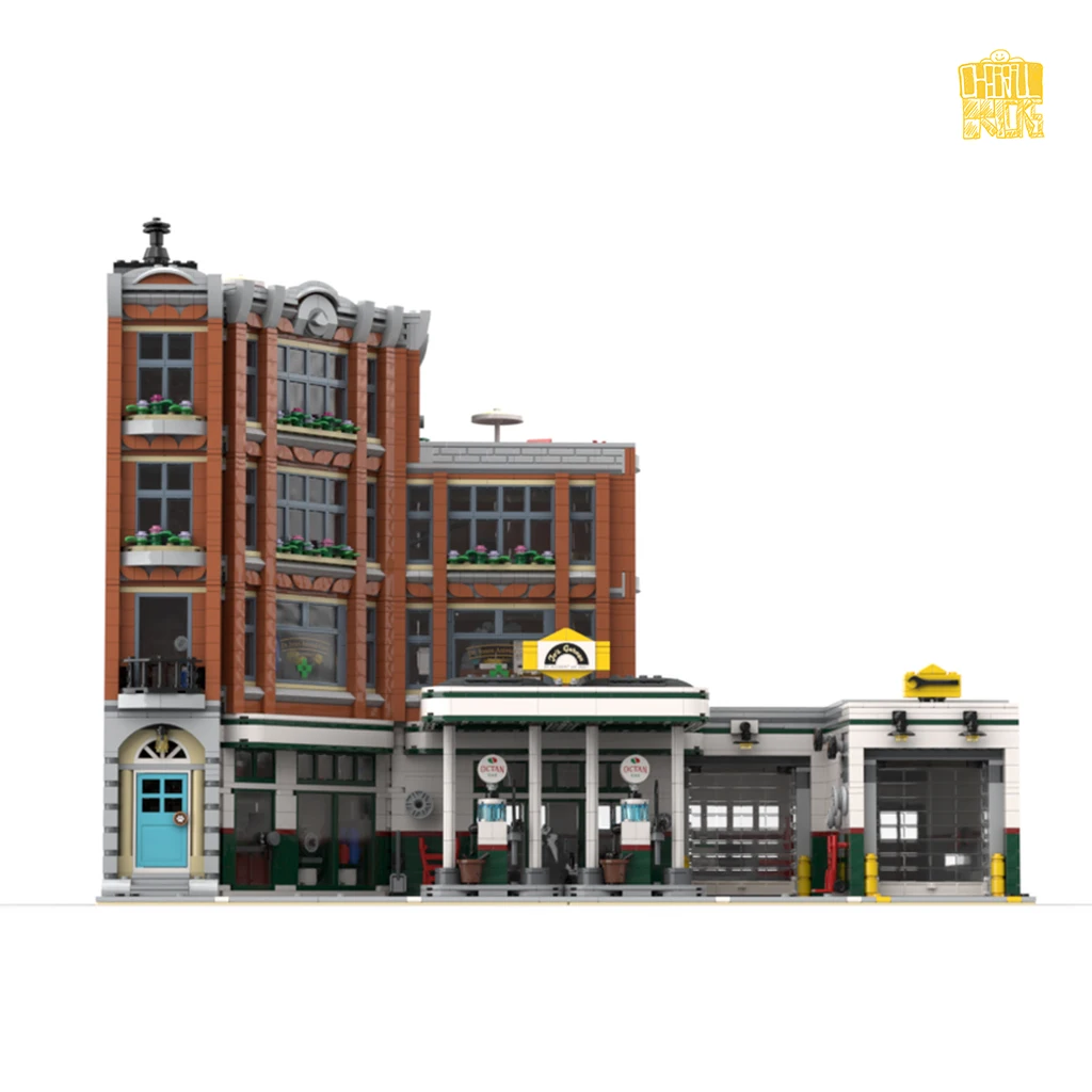 MOC TT051 Big Garage Model With PDF Drawings Building Blocks Bricks Kids DIY Toys Birthday Christmas Gifts