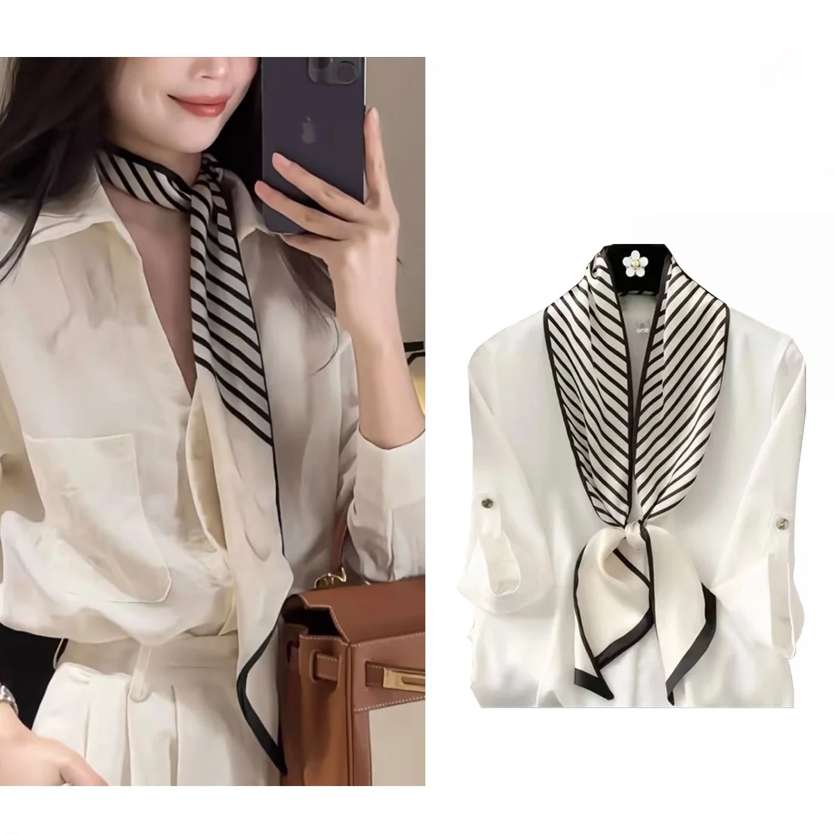 lenco-de-seda-coreano-moderno-para-mulheres-versatil-retangular-longo-com-padrao-decorativo-de-listras-para-outono