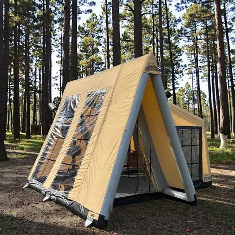 Waterproof PVC inflatable camping tent, one bedroom design, outdoor inflatable 2-bedroom tent, outdoor camping