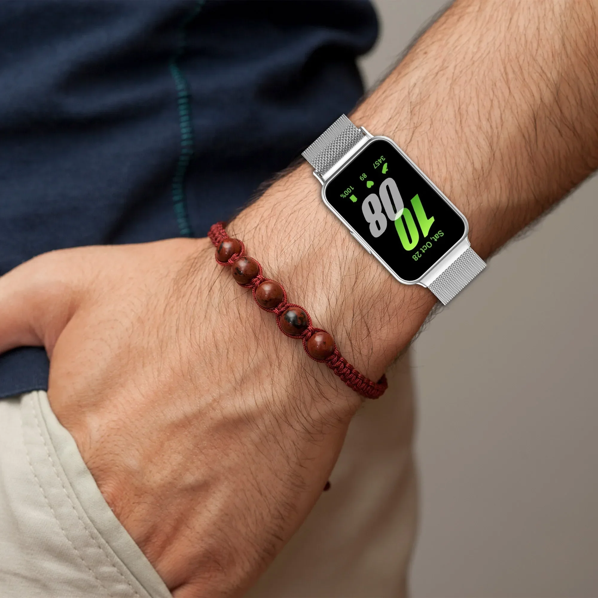 Milanese-Armband für Samsung Galaxy Fit 3, magnetisches Edelstahl-Ersatzarmband, Armband, Galaxy Fit 3-Zubehör, Correa – Detail 5
