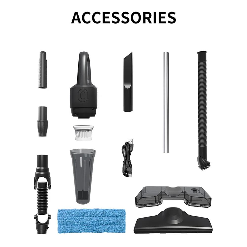 Беспроводной ручной пылесос 5 кПа Мощный всасывающий двигатель 4 в 1 Ручной пылесос для домашнего ковра из шерсти домашних животных