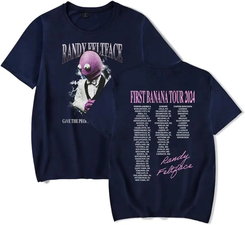 تي شيرت Randy Feltface Merch First Banana Tour للرجال والنساء كاجوال بأكمام قصيرة