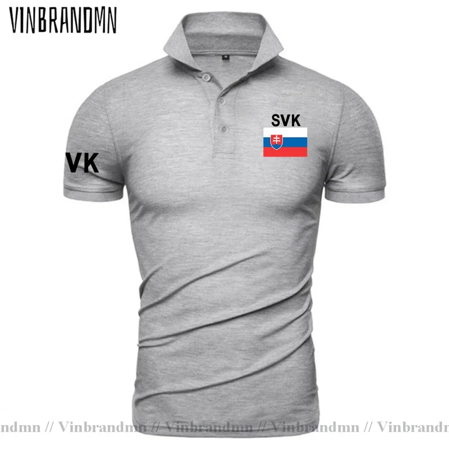 Slovak Republic Slovakia Polo shirt Men Short Sleeve Classic Brand Printed For Country 100% Cotton Nation Team SVK Slovensko New