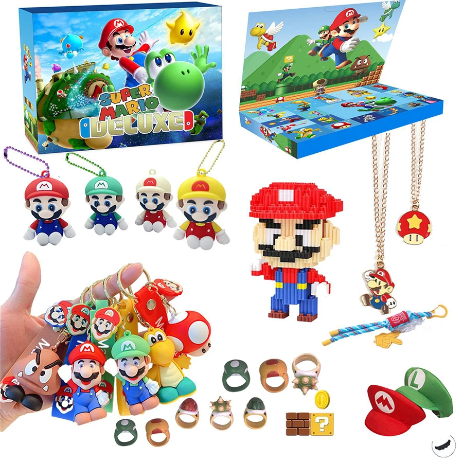 Super Mario Bros Christmas Advent Calendar Surprise Blind Box 24pcs Anime Figures Children Toys for Boys Girls Xmas Gifts