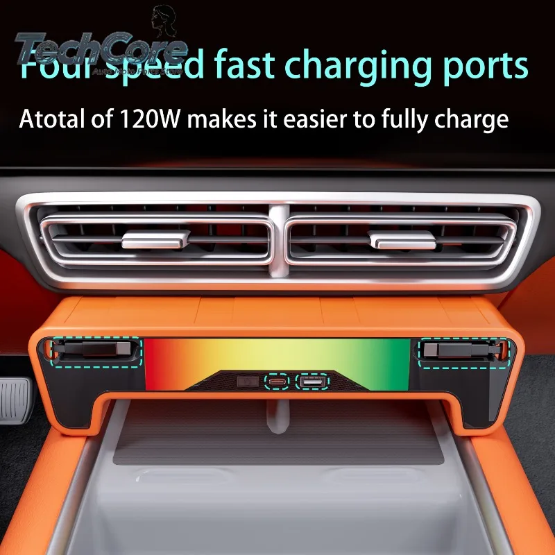 2022-2025 Car Modification Upgrade Car Charger Wired Fast Charging Docking Station Suitable for Leading Ideal L6/L7/L8/L9