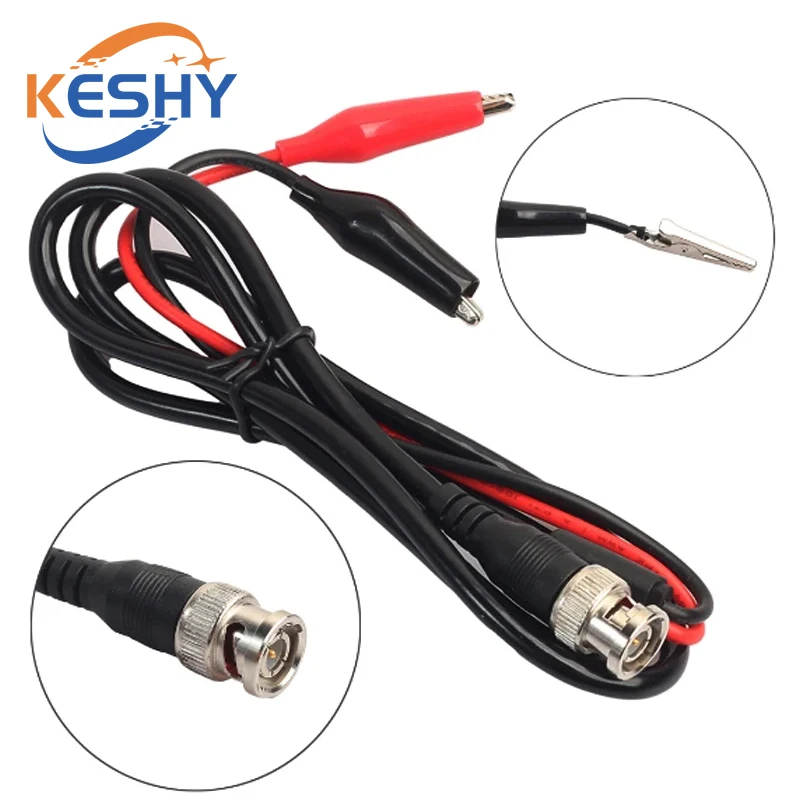 

100CM BNC Q9 to Dual Alligator Clip Oscilloscope Test Probe Leads Cables Connector Dual Tester Tools for Electrical Working