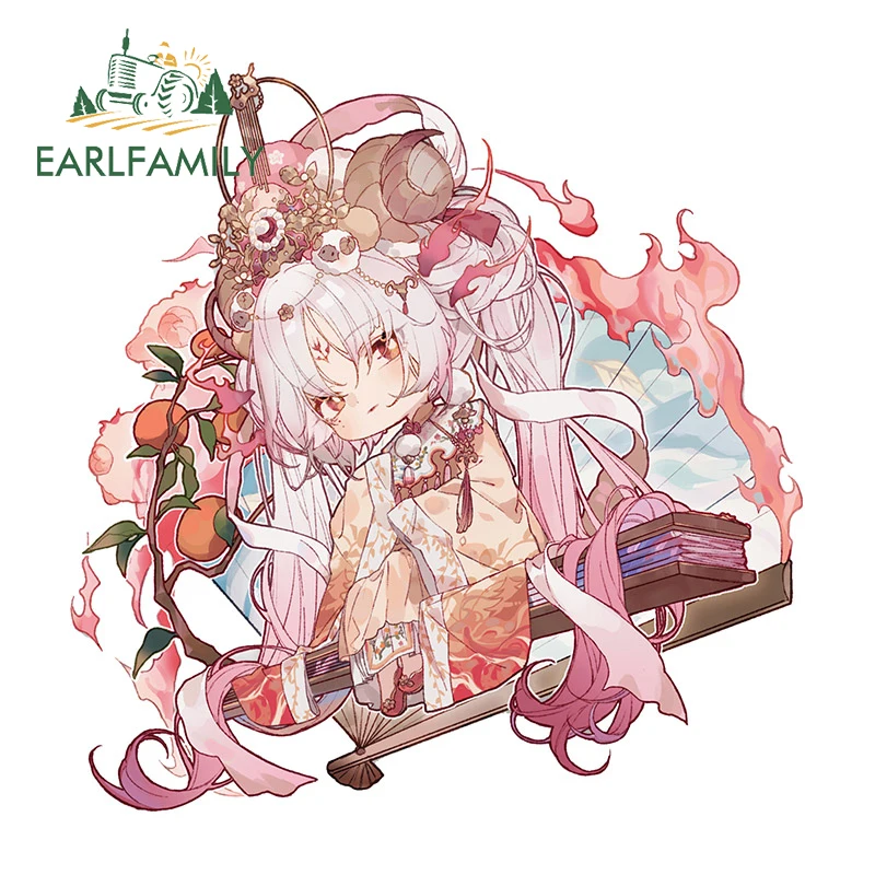 EARLFAMILY 13 سنتيمتر x 12.7 سنتيمتر ل Onmyoji لعبة إيما تشيبي ملصقات السيارات بسيطة واقية من الشمس الشارات الإبداعية ويندوز خوذة سيارة التسمية