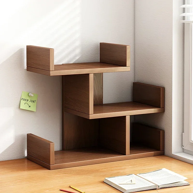 

Hot-selling bamboo bookcase, desktop storage rack, small bookshelf, bedroom office three-layer shelf, simple design bookshelf