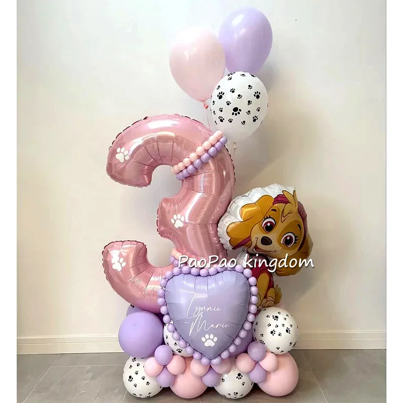 Image of Cartoon Paw Patrol Aluminiumfolie Luftballons Set Nummer Geburtstag für Kinder Geburtstag Party Babyparty Dekorationen Geschenke