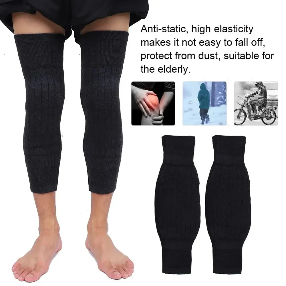 Cashmere Wool Knee Brace Pads Winter Thermal Knee Warmers Thicken Lengthen Elastic Knees Sleeves Support Protector for Arthritis