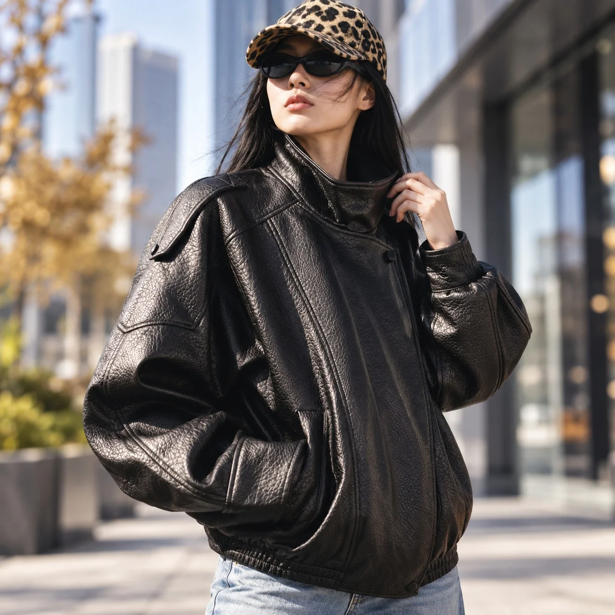 Stand Collar Long Sleeve Coat Regular Length Office Style with Zipper Closure Commuter Style Regular Fit Winter Women Coat