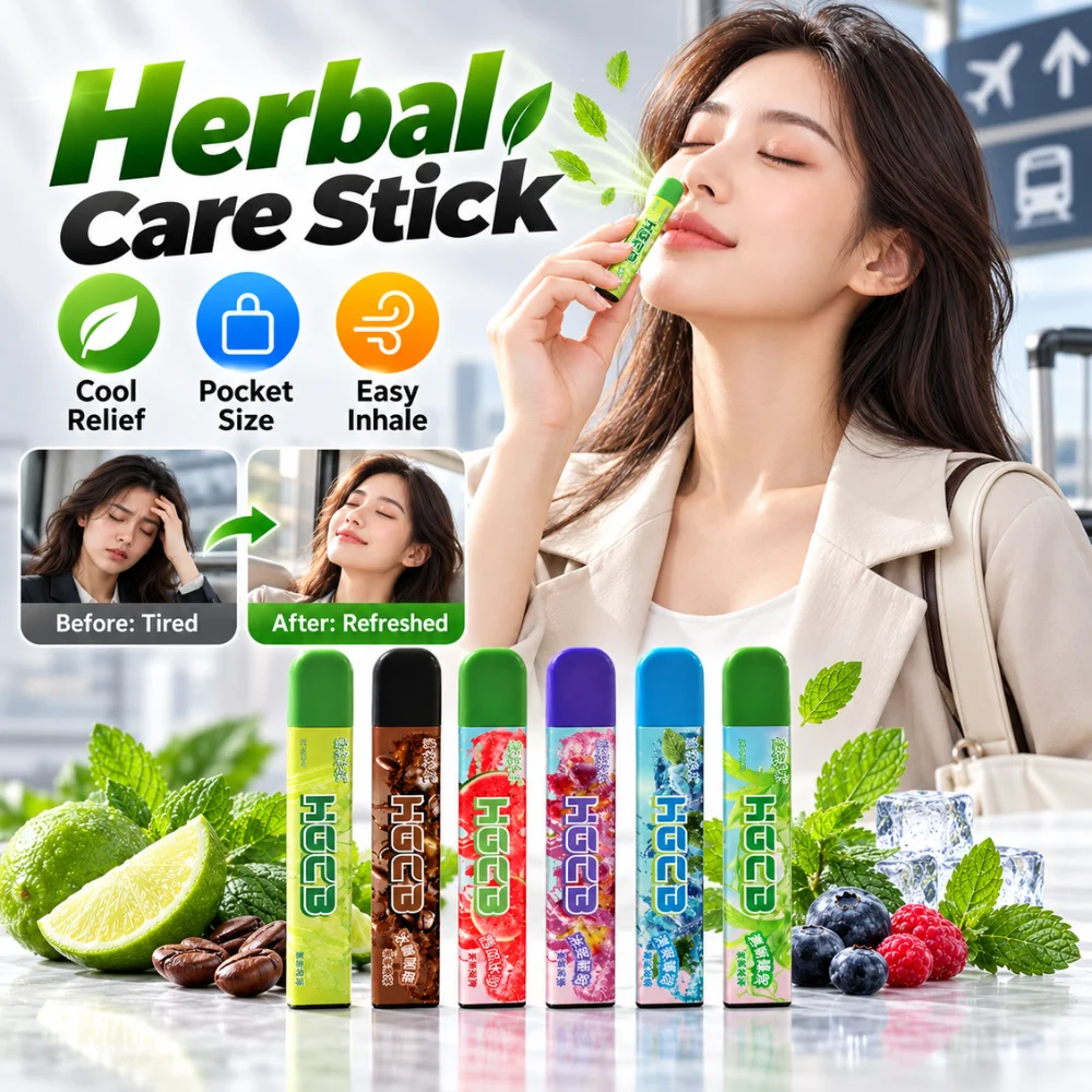 Herbal Care Stick 3.5g Cooling Mint Watermelon Aroma Portable Inhaler for Fresh Feeling Travel Work Study Daily Refreshing Use